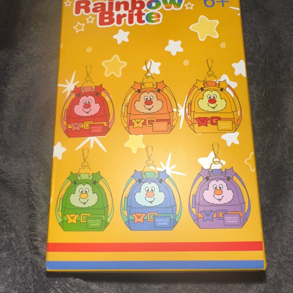 Loungefly Rainbow Brite backpack charm keychain charm open box Blue Bag